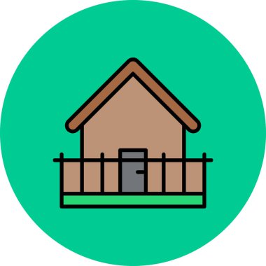 Bina. Web simgesi basit illüstrasyon