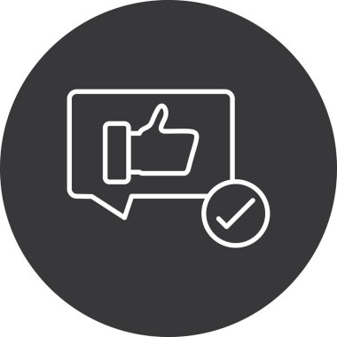 Kontrol işaretli daire içindeki vektör simgesi çizimi.