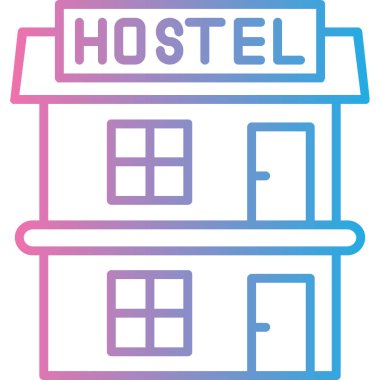 Otelde. Web simgesi basit illüstrasyon