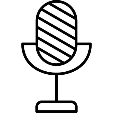mikrofon simgesi, vektör illüstrasyonu