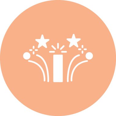 Havai fişek gösterisi. Basit simge.