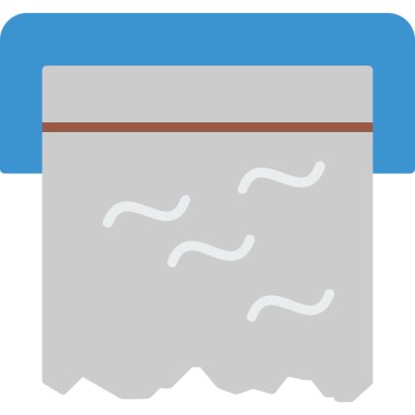 Mavi ve kahverengi bir kese kağıdının vektör çizimi