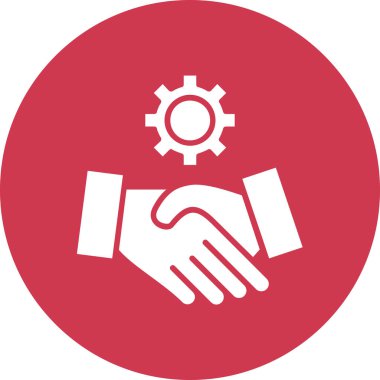 El sıkışma vektör simgesi. bu yuvarlak düz sembol beyaz arkaplanda kırmızı ve gri renklerle çizilir.