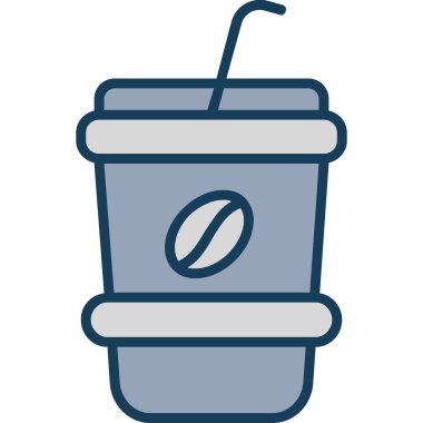 meşrubat bardağı simgesi doldurulmuş taslak biçiminde