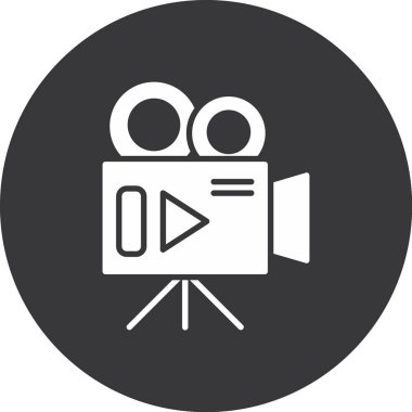 video kamera ikonu vektör illüstrasyonu