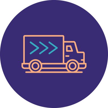 Teslimat kamyonu simgesinin vektör çizimi