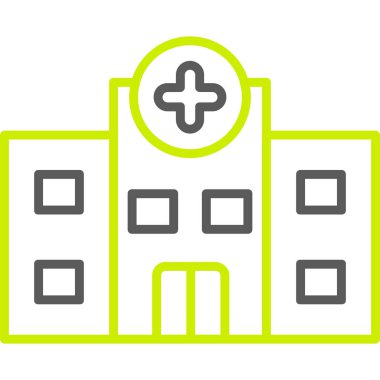 Hastane vektör çizgisi simgesi