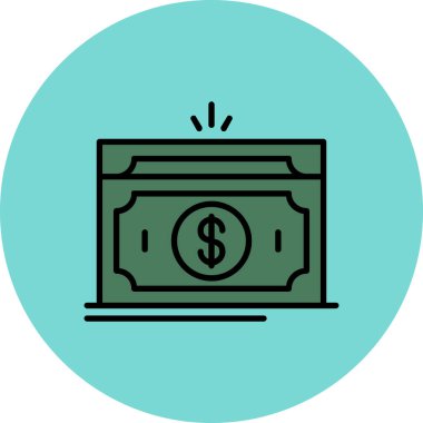 kişisel proje için para vektörü simgesi modern basit vektör çizimi