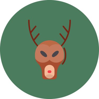 Geyik. Web simgesi basit illüstrasyon