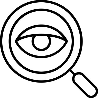 Büyüteçle siyah bir simgenin vektör çizimi