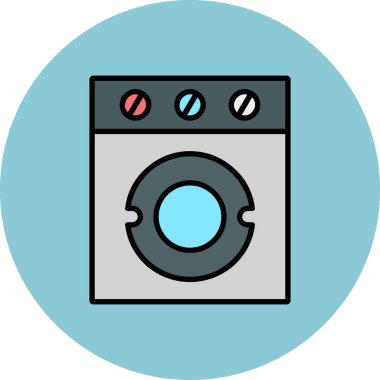 Çamaşır makinesi. Basit resimleme