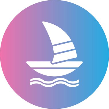 Yelkenli. Basit simge vektör illüstrasyonu