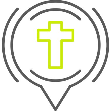 Hıristiyan ikonu. Beyaz arkaplanda izole edilmiş web tasarımı için düz vektör sembolünün özet biçimi