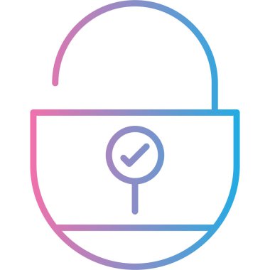 Bir kilit simgesinin vektör illüstrasyonu