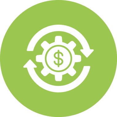 Mali seçenekleri vektör simgesi. Stil bicolor daire daire sembolü, eko yeşil ve gri renkler, açılar, beyaz arka plan yuvarlak