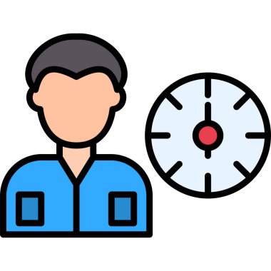 Saat simgesi, vektör illüstrasyonu