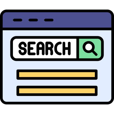 Arama motoru optimizasyon simgesi doldurulmuş ana hatlar biçiminde