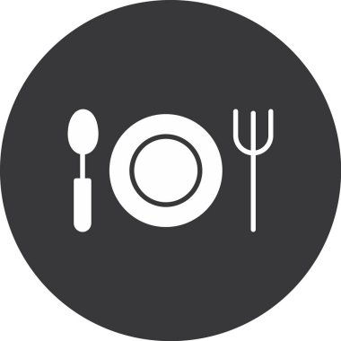 kaşık, çatal ve bıçak vektör ikonu. düz tasarım illüstrasyon