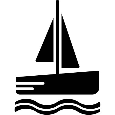Tekne deniz simgesi, basit stil