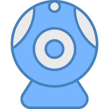 Şirin bir mavi çizgi film ikonunun vektör çizimi