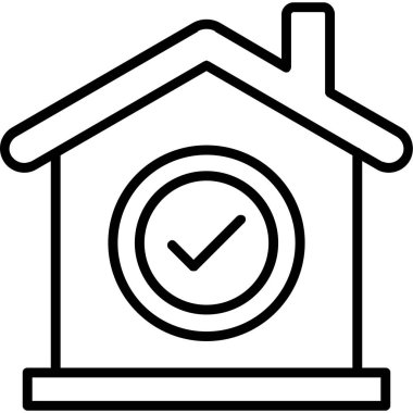 Beyaz arkaplanda izole edilmiş ev simgesi ve vektör illüstrasyonu