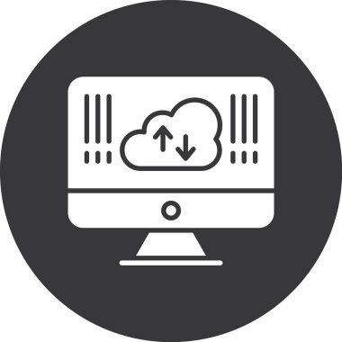 Bulut hesaplama simgesi. düz dizayn. Vektör çizimi. 10 saniye..