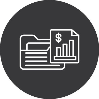 Eğilim biçimi izole edilmiş arkaplanda finansal rapor simgesi