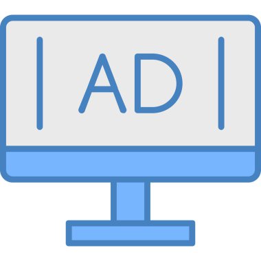 reklam reklam ikonu doldurulmuş ana hatları biçiminde