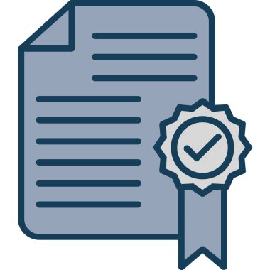 Sertifika simgesi, vektör illüstrasyonu basit tasarım