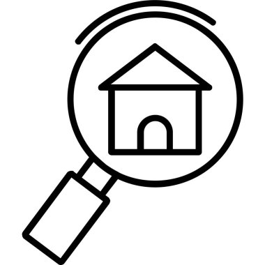 outline biçiminde konum haritası arama simgesi