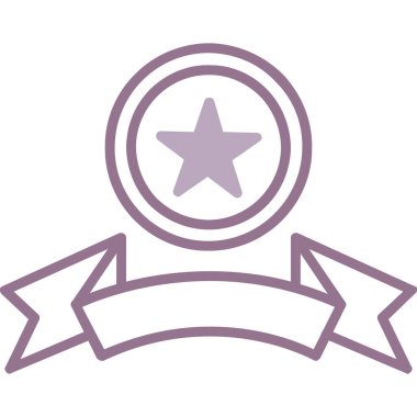 Ödül madalyası ikonu, ödül madalyası, ödül, başarı vektör işareti, vektör grafikleri, beyaz arkaplanda renkli doğrusal desen. 10 saniye.