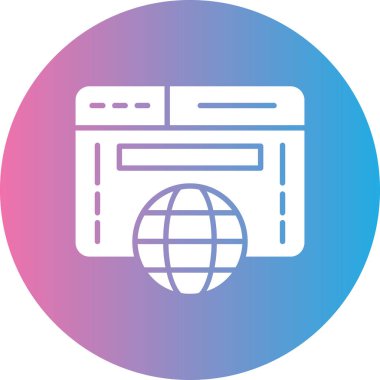 İnternet web simgesi, basit vektör illüstrasyonu