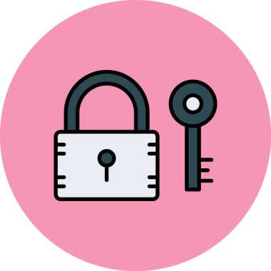 Kilit. Web simgesi basit illüstrasyon