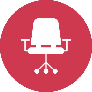 ofis sandalyesi simgesi, basit vektör illüstrasyonu