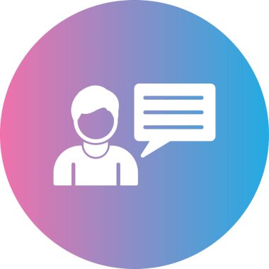 Bir mesaj simgesi olan adam, vektör illüstrasyonu