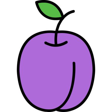 elma meyvesi simgesi rengi vektör çizimi besin