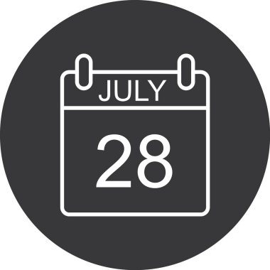 Temmuz tarihi için illüstrasyonun vektör simgesi. takvim