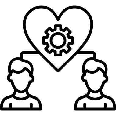 Kalp ikonu vektör illüstrasyonu