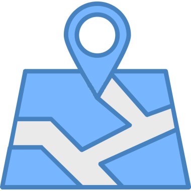 Harita. Web simgesi basit illüstrasyon