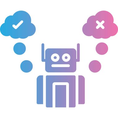 robot. Web simgesi basit illüstrasyon