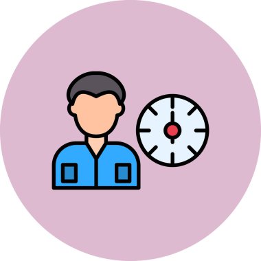 Saatli bir adamın vektör çizimi