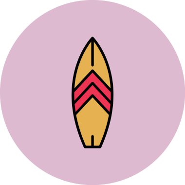 sörf tahtası simgesi vektör illüstrasyonu