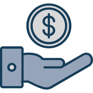 Para için. Web simgesi basit illüstrasyon