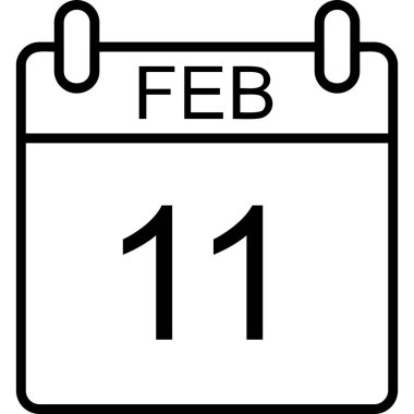 Şubat 1 takvim simgesi, vektör biçimi