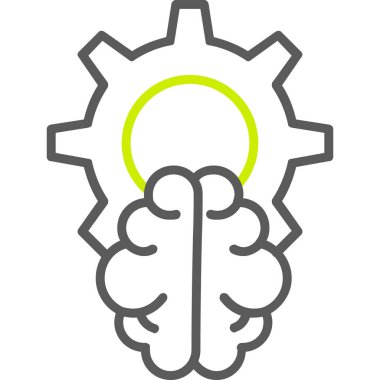 Beyin. Web simgesi basit illüstrasyon