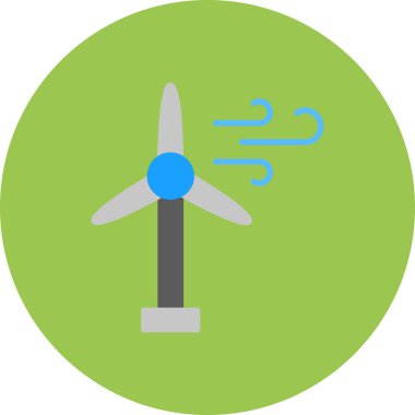 Rüzgar türbini simgesi, basit vektör illüstrasyonu
