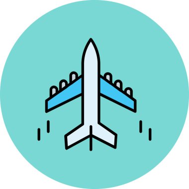 Uçak ikonu. düz izole edilmiş düzlem vektör simgesi rengi