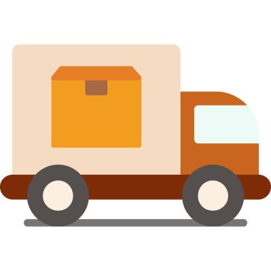 kamyon düz vektör simgesi