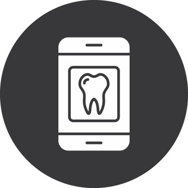 Diş vektör simgesi. Çizim biçimi düz gri bir simgedir..