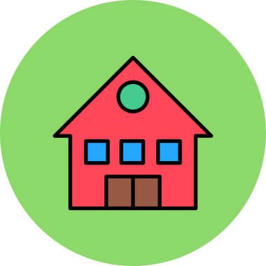 Ev. Web simgesi basit illüstrasyon